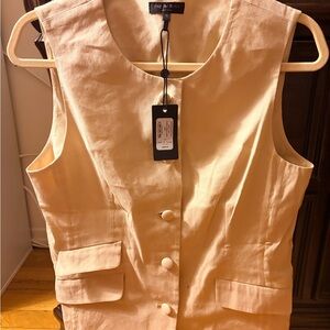 Rag & Bone Light Tan Linen Vest